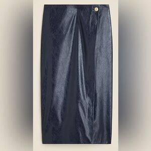 J Crew Collection wrap skirt in faux patent leather. NWT
